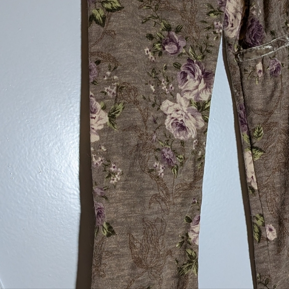 DREA my MINX Floral Lace Top Brown Purple Vintage Cottagecore Hippie Boho Blouse - Picture 10 of 14